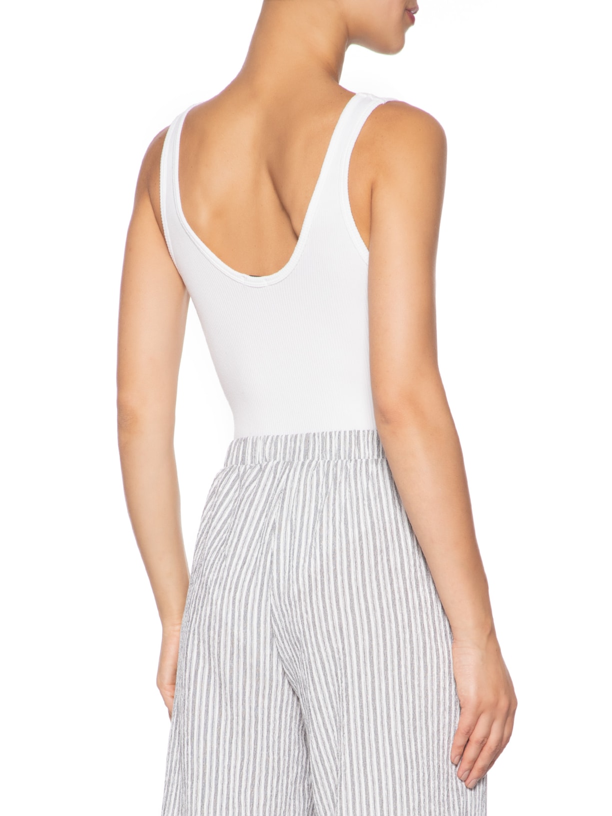 Body Comfy Sem Costura Decote U Branco Basiq