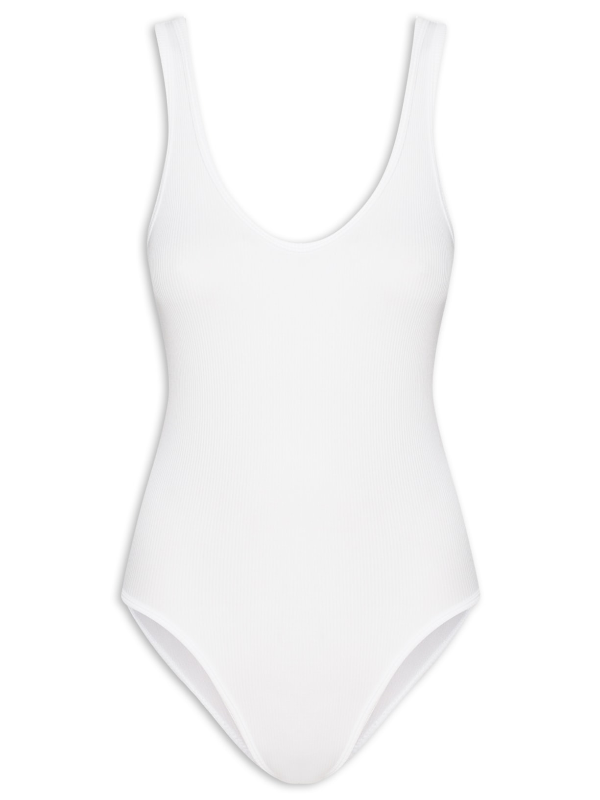 Body Comfy Sem Costura Decote U Branco Basiq