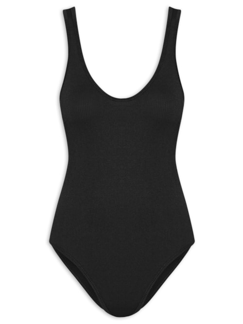 Body Comfy Sem Costura Decote U - Preto