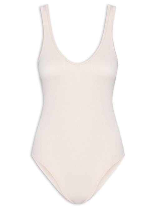 Body Comfy Sem Costura Decote U - Rosa