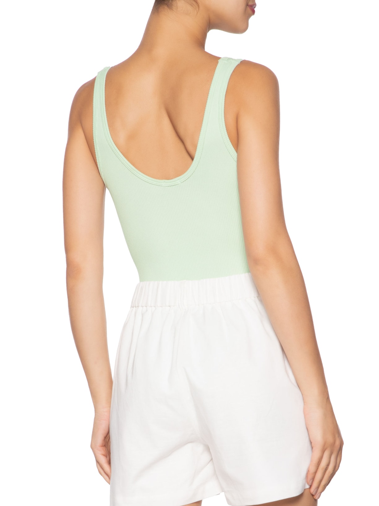 Body Comfy Sem Costura Decote U Verde Basiq