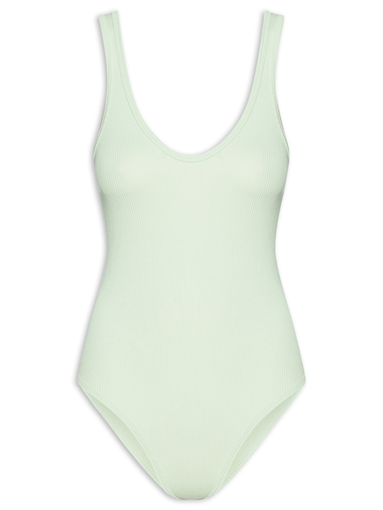 Body Comfy Sem Costura Decote U Verde Basiq