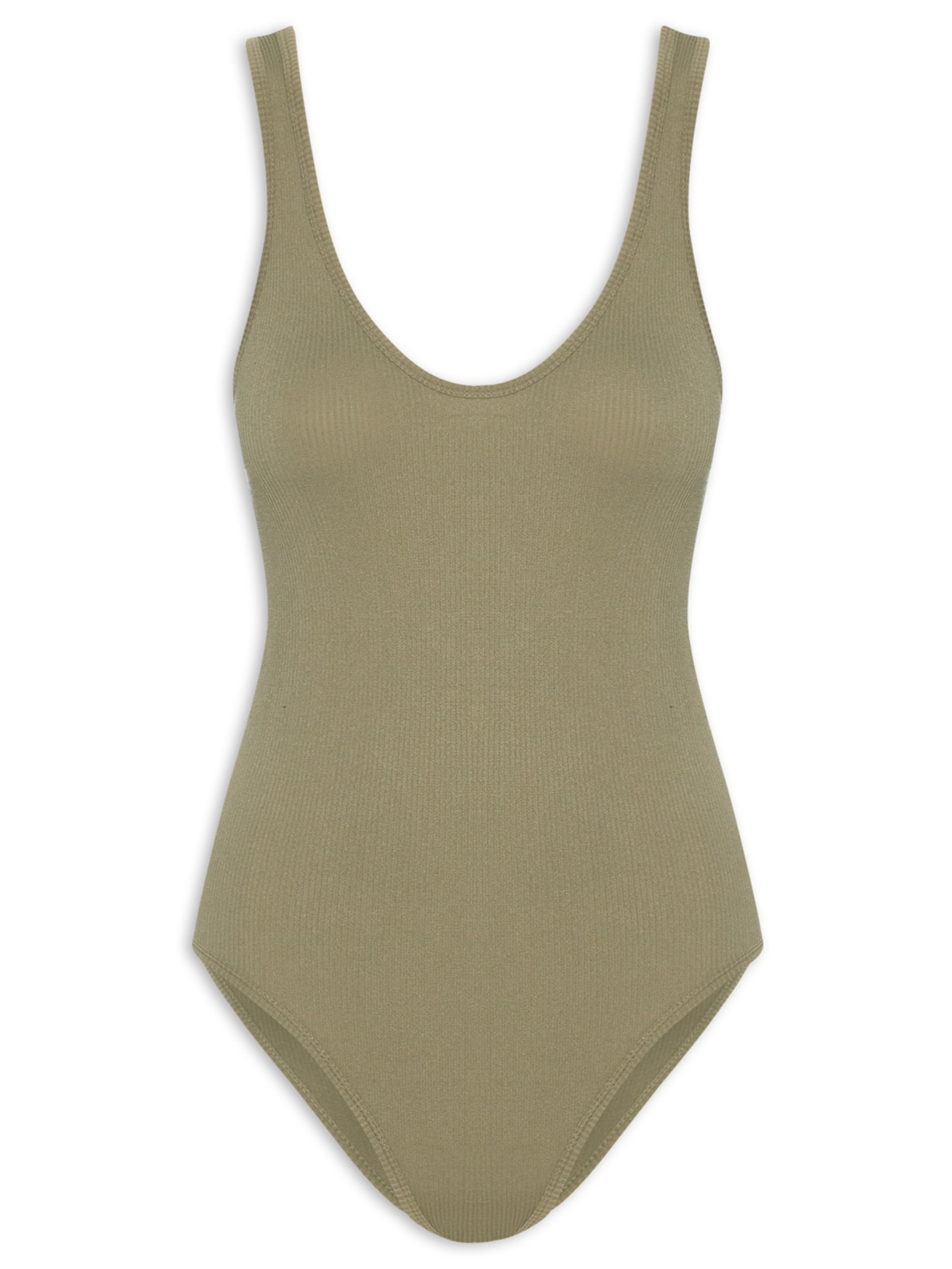 Body Comfy Sem Costura Decote U Verde Basiq