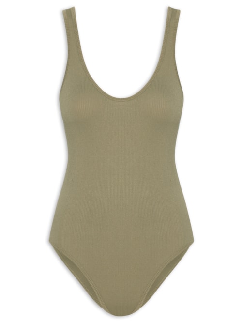 Body Comfy Sem Costura Decote U - Verde