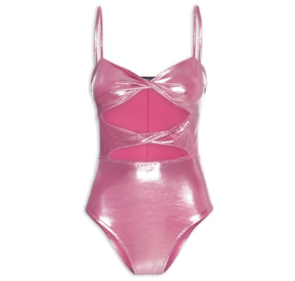 Body Cut Out Carnaval Metalizado - Rosa