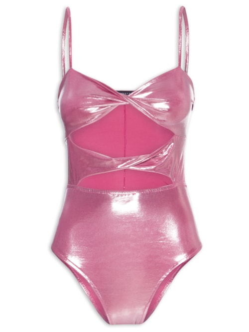 Body Cut Out Carnaval Metalizado - Rosa