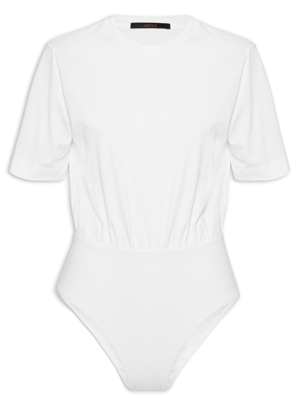 Body De Algodão Manga Curta - Off White