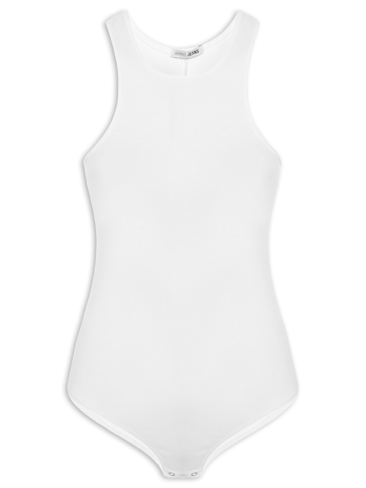 Body De Malha Liso Sem Manga - Off White