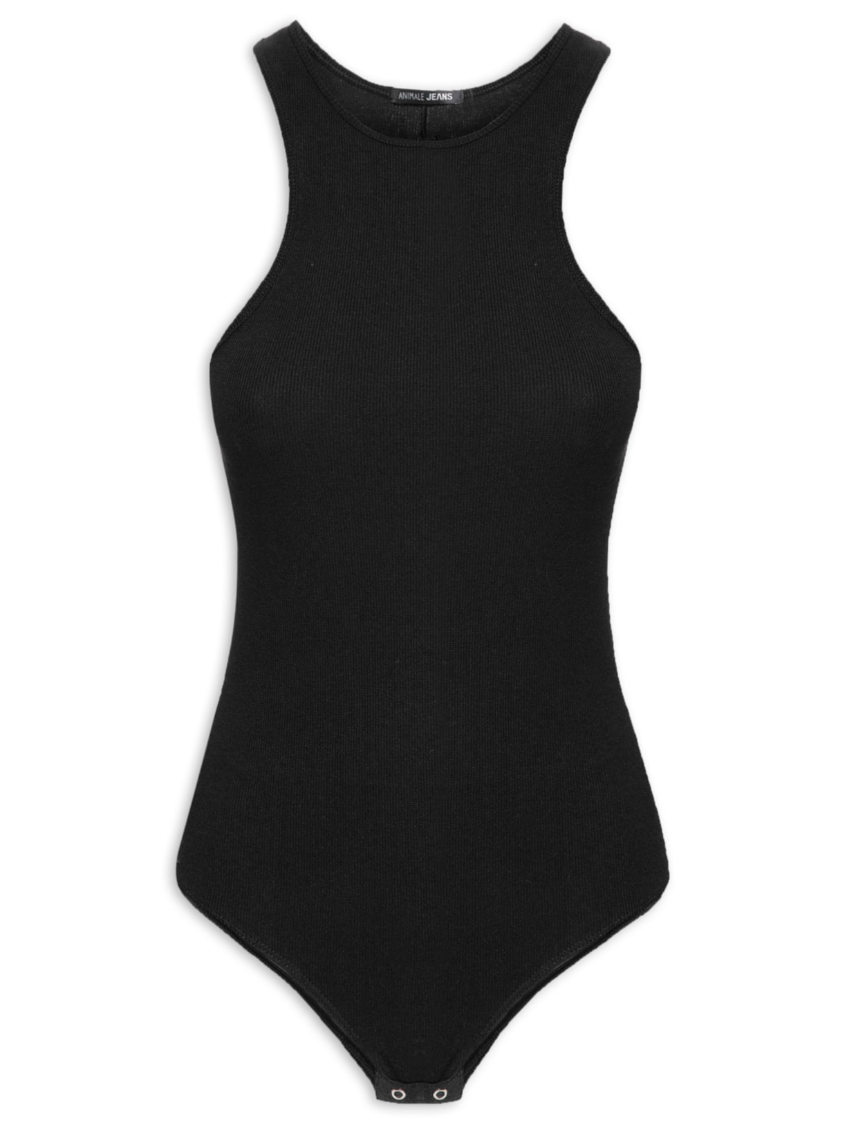 Body De Malha Liso Sem Manga - Preto