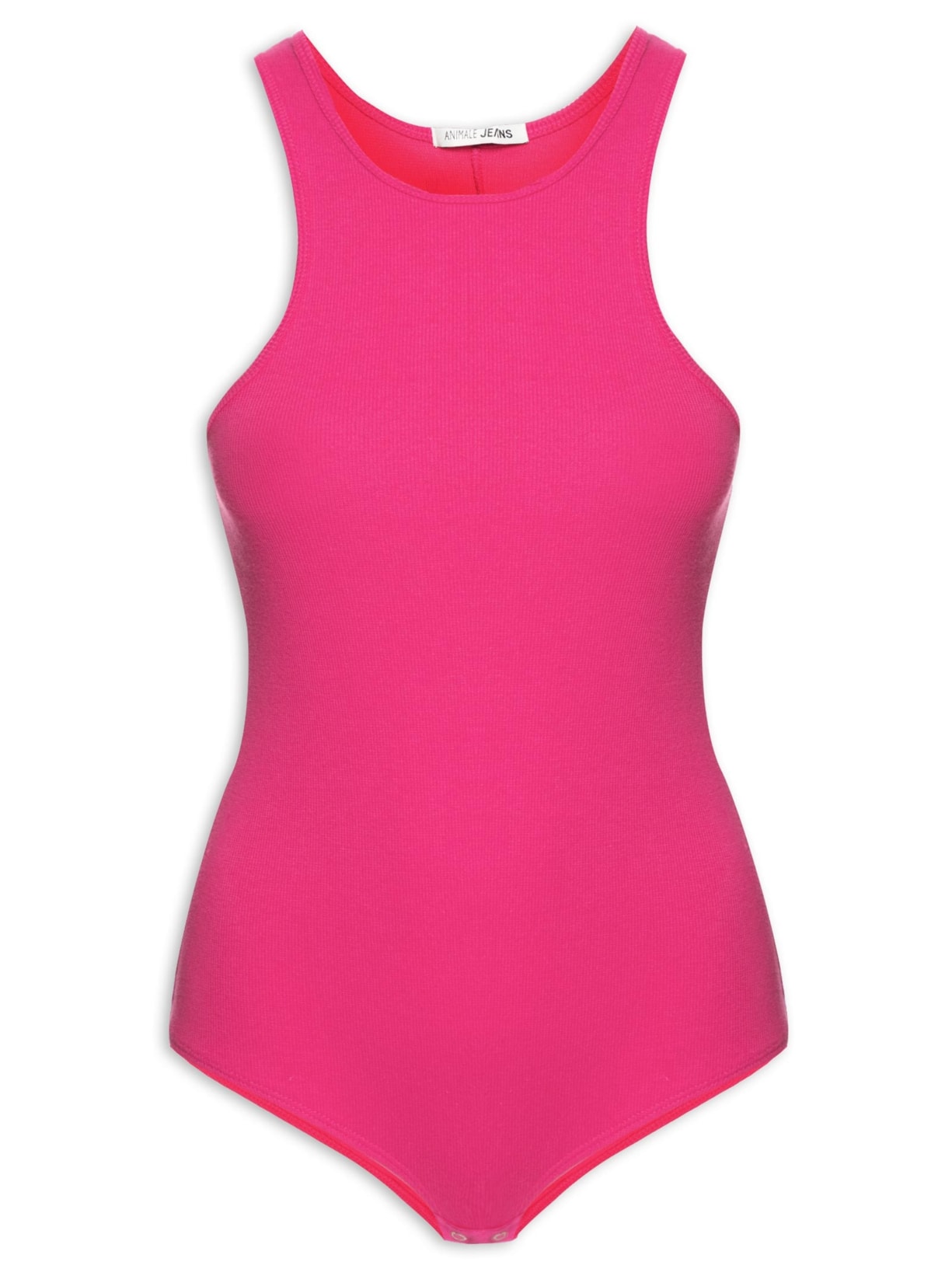 Body De Malha Liso Sem Manga - Rosa