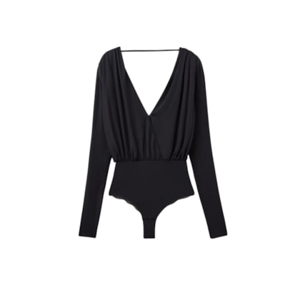 Body De Manga Comprida Em Modal The Star Of The Show - Preto