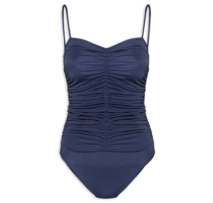 Body Decote Com Franzidos - Azul