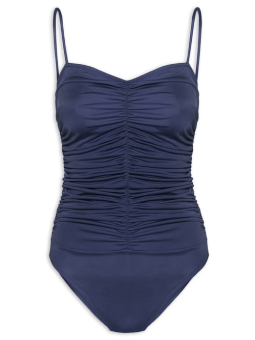 Body Decote Com Franzidos - Azul