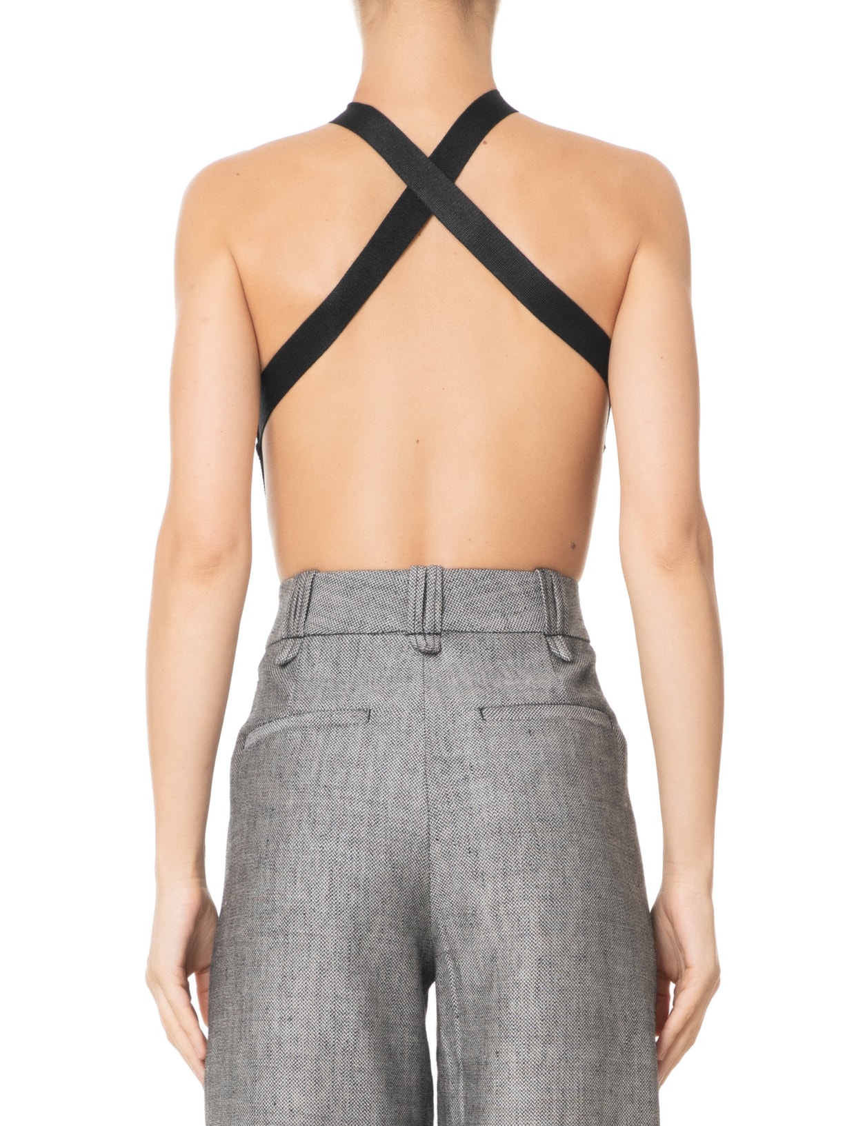 Body Decote Costas Tricot Preto Animale