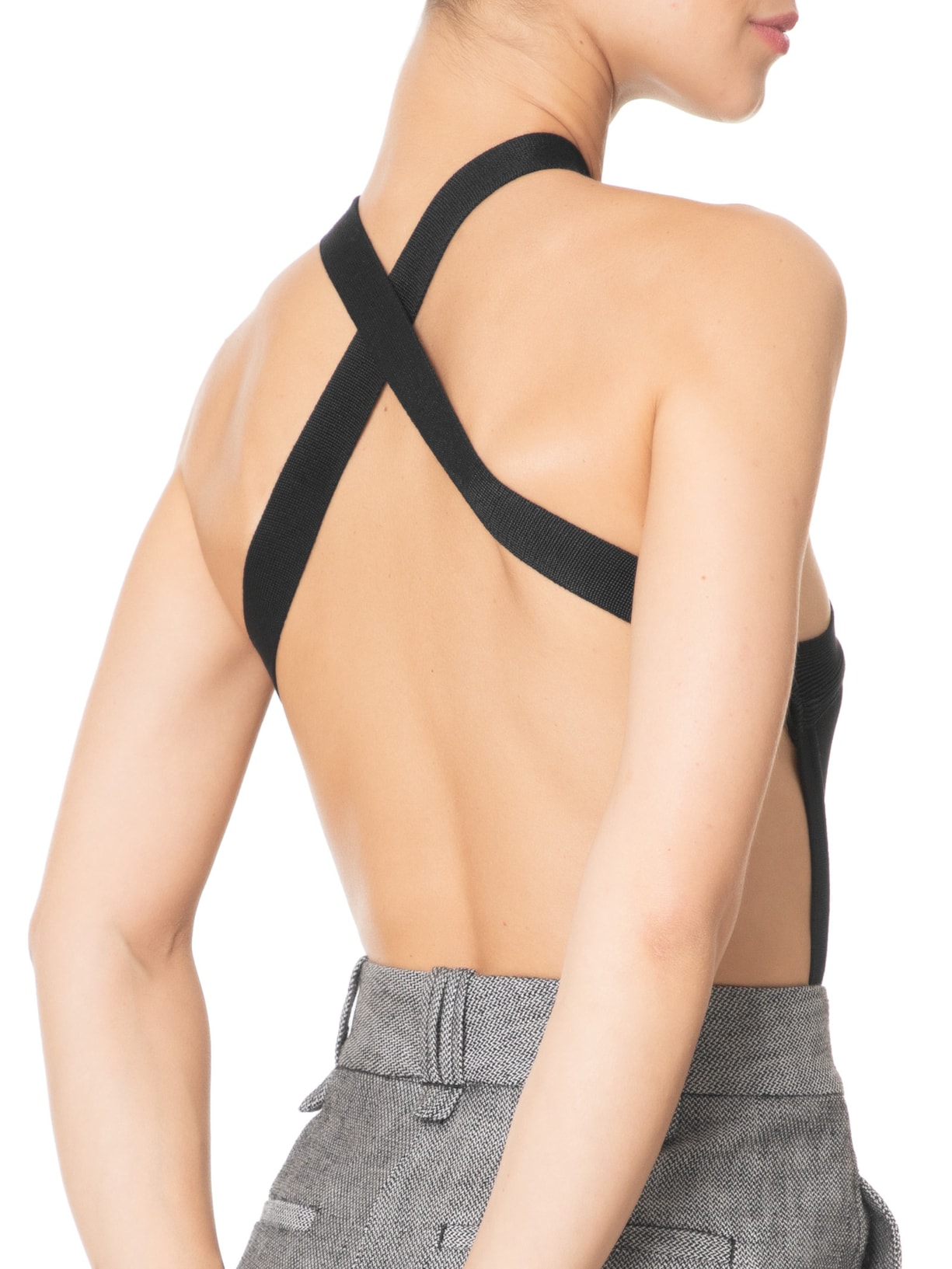 Body Decote Costas Tricot Preto Animale