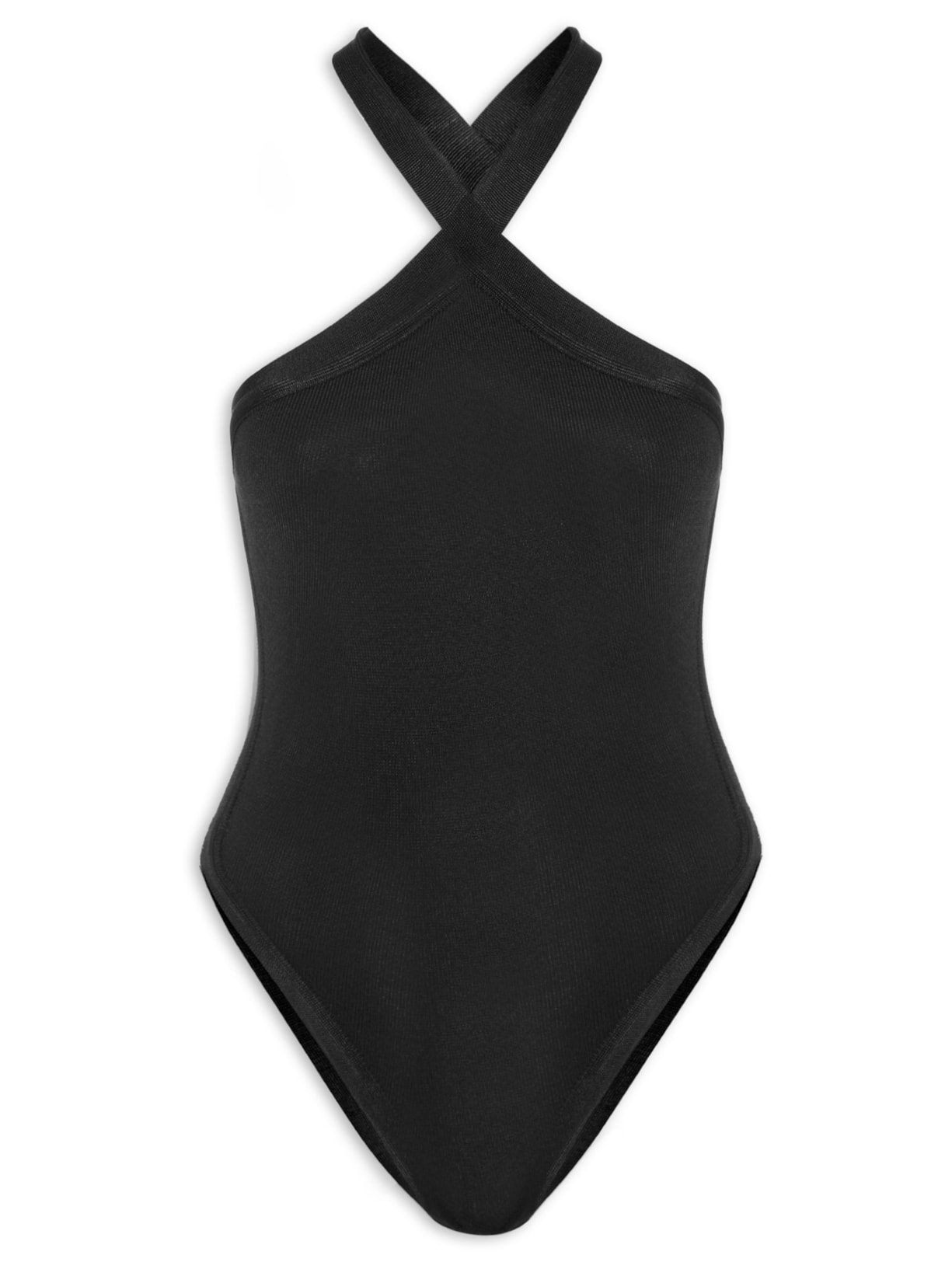 Body Decote Costas Tricot - Preto