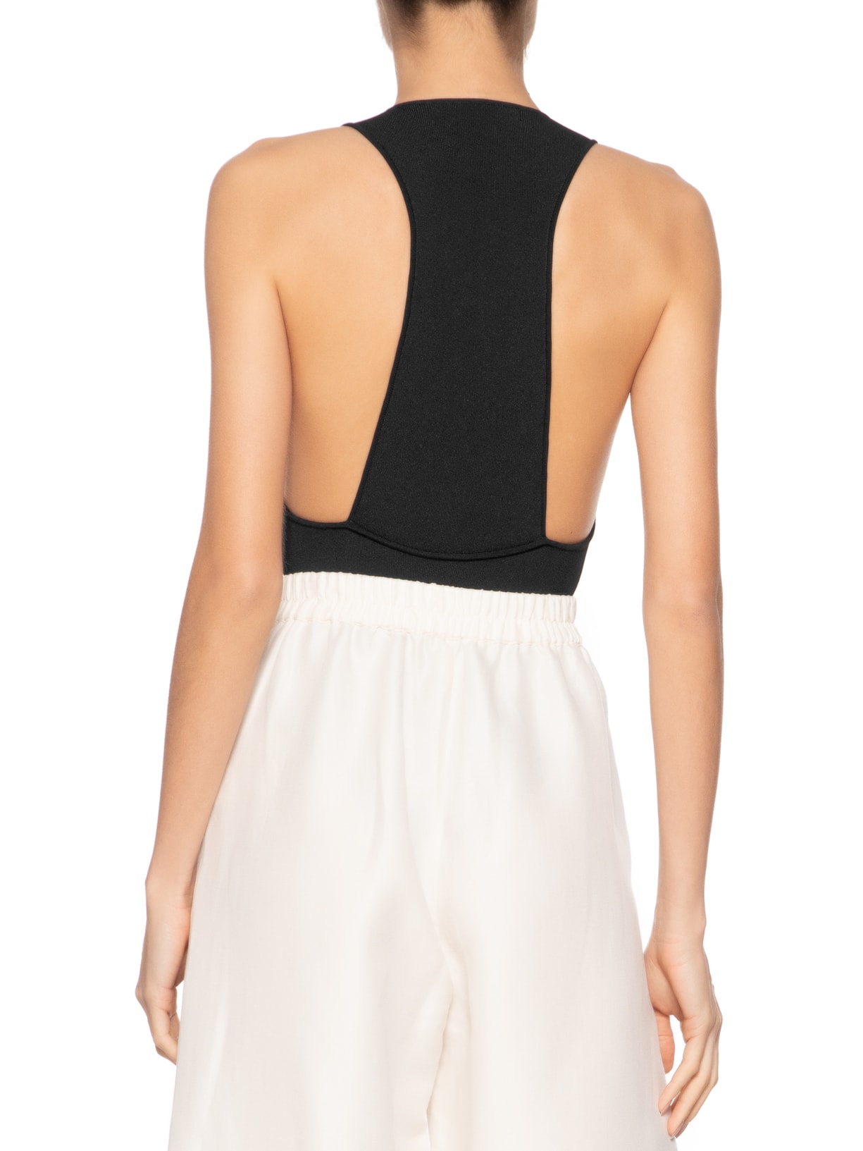 Body Decote Costas Tricot Preto Animale