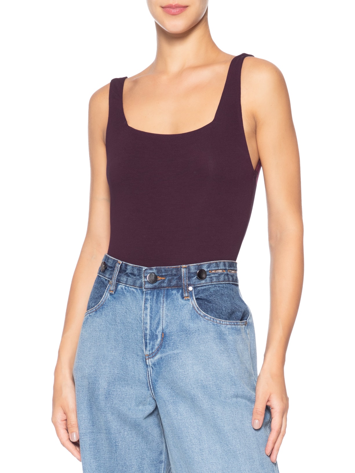 Body Decote Quadrado Roxo Animale