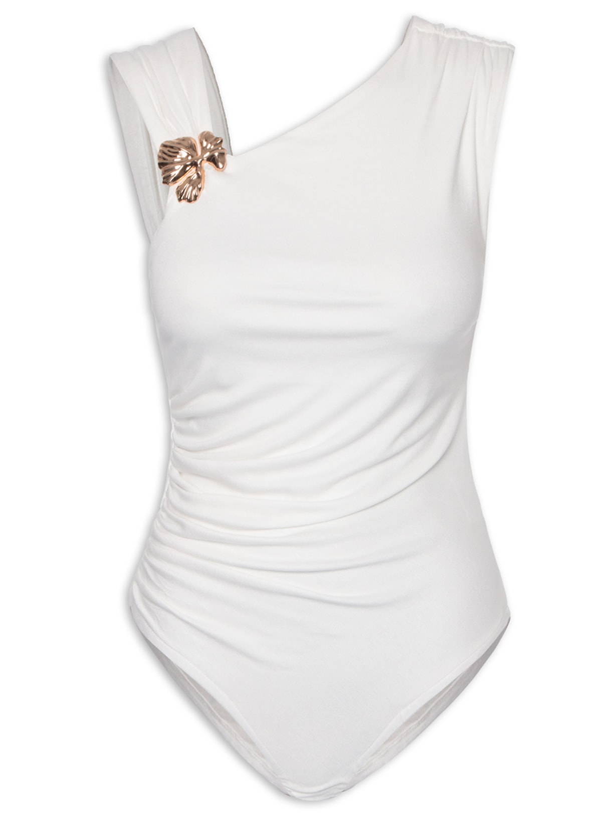 Body Drapeado Com Detalhe Em Metal Off White Market 33
