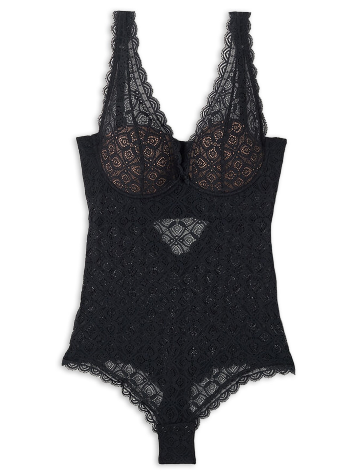 Body Eleonora Em Renda - Preto