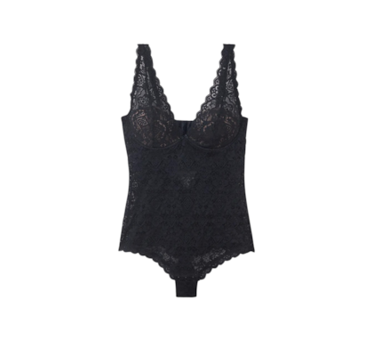 Body Eleonora Em Renda - Preto