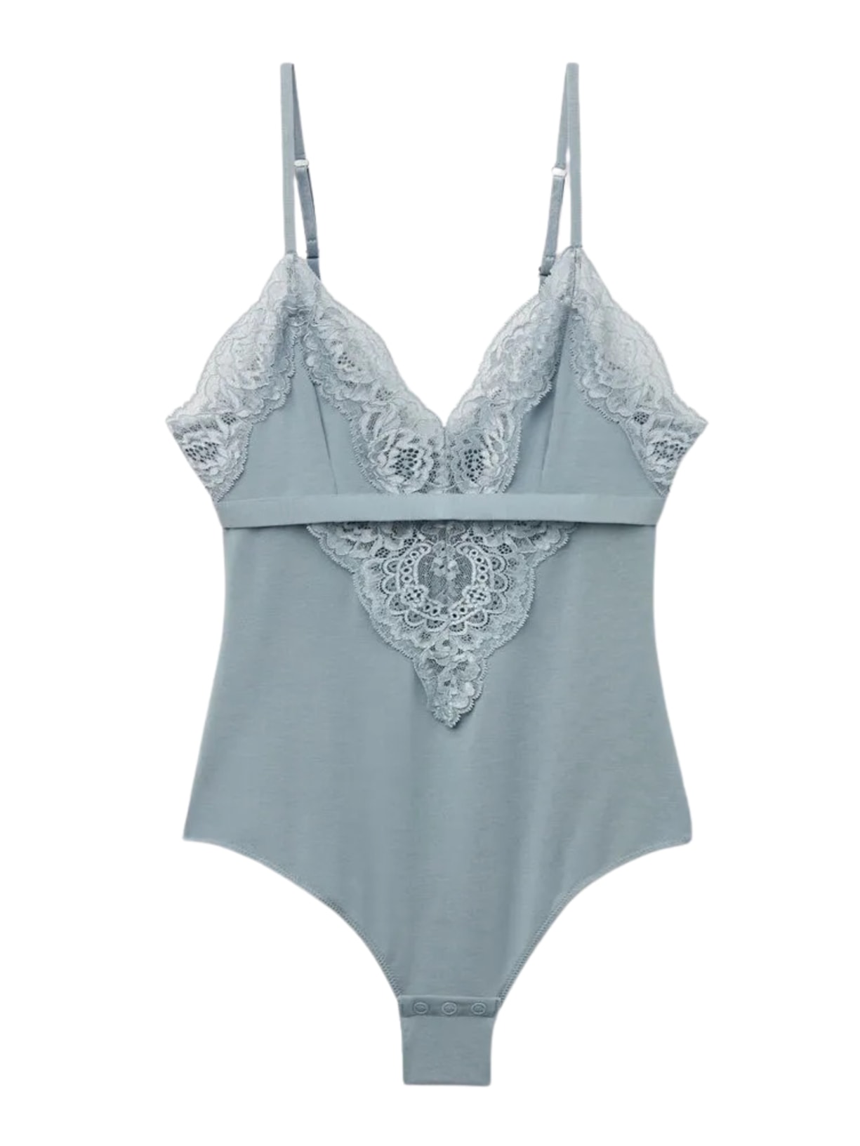 Body Em Algodão e Renda Embrace Simplicity Azul Intimissimi