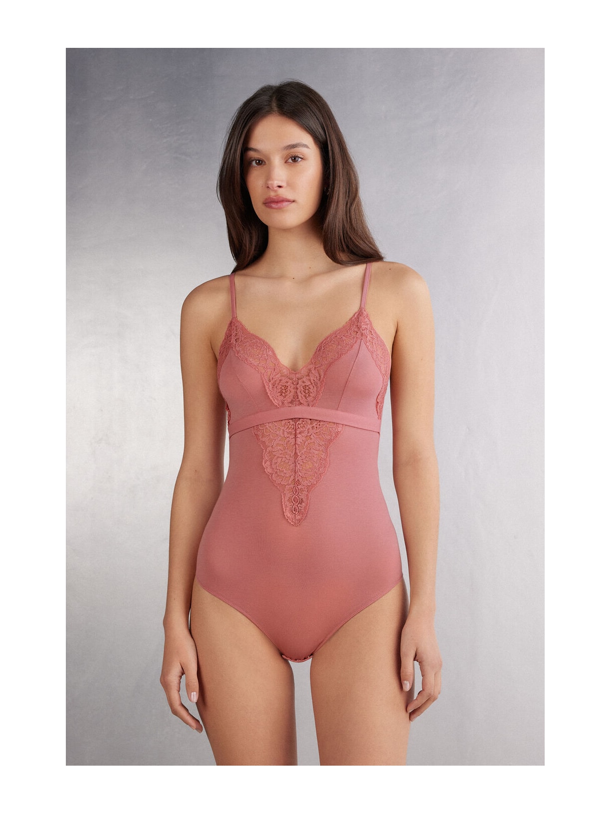 Body Em Algodão e Renda Embrace Simplicity Rosa Intimissimi