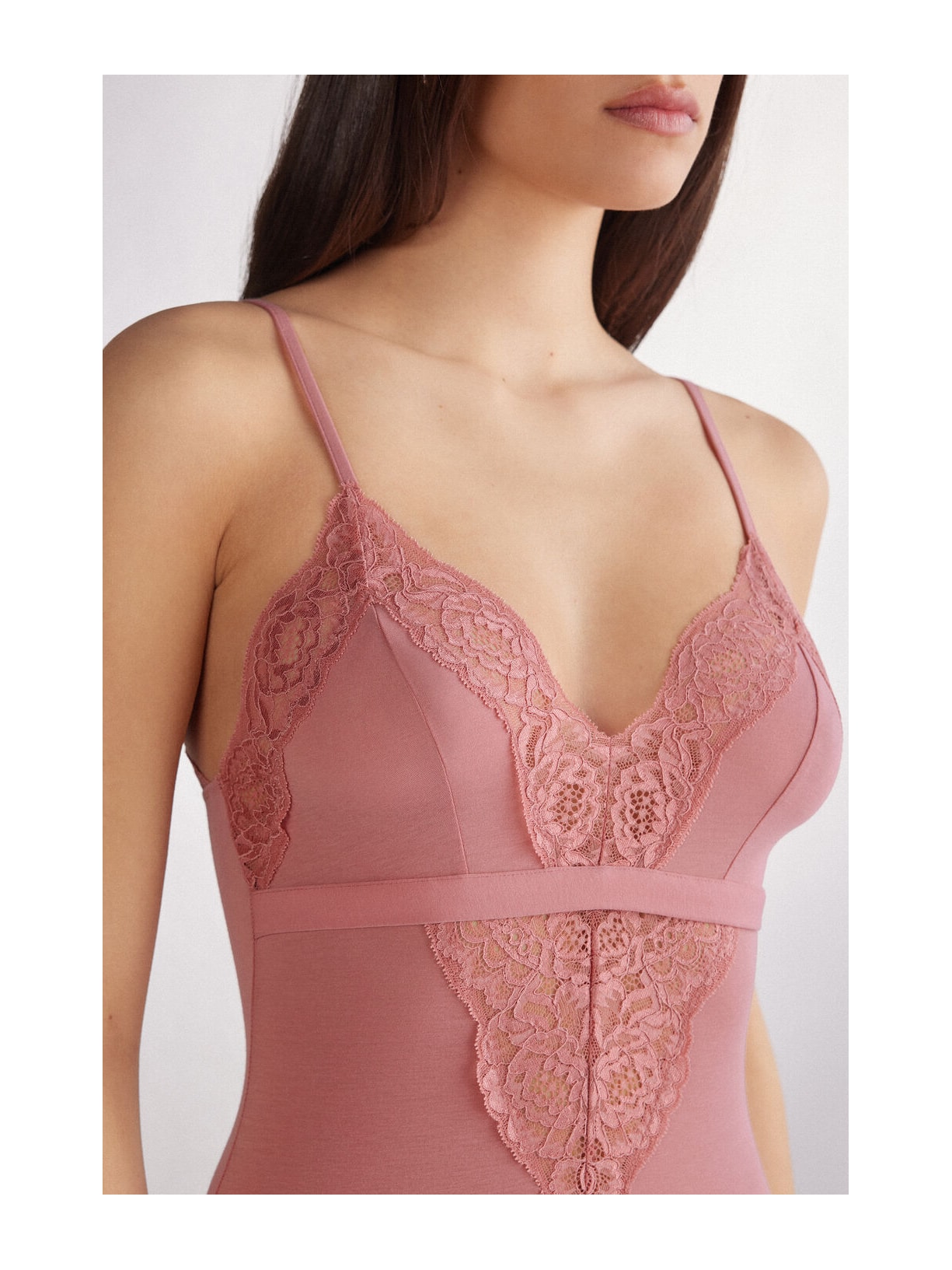 Body Em Algodão e Renda Embrace Simplicity Rosa Intimissimi