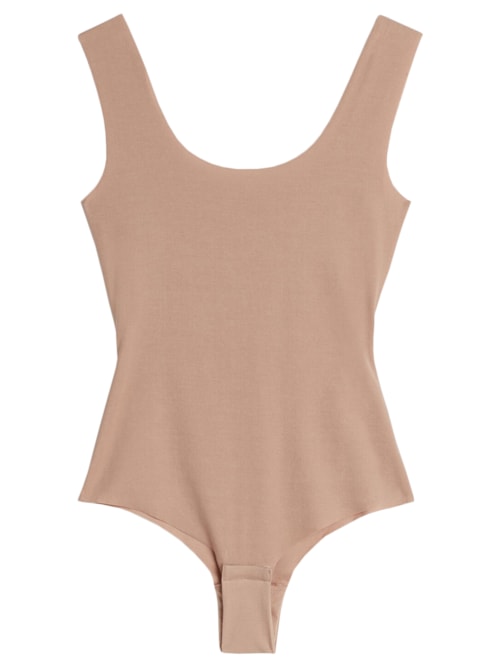 Body Em Algodão Supima® Com Decote Acentuado - Natural
