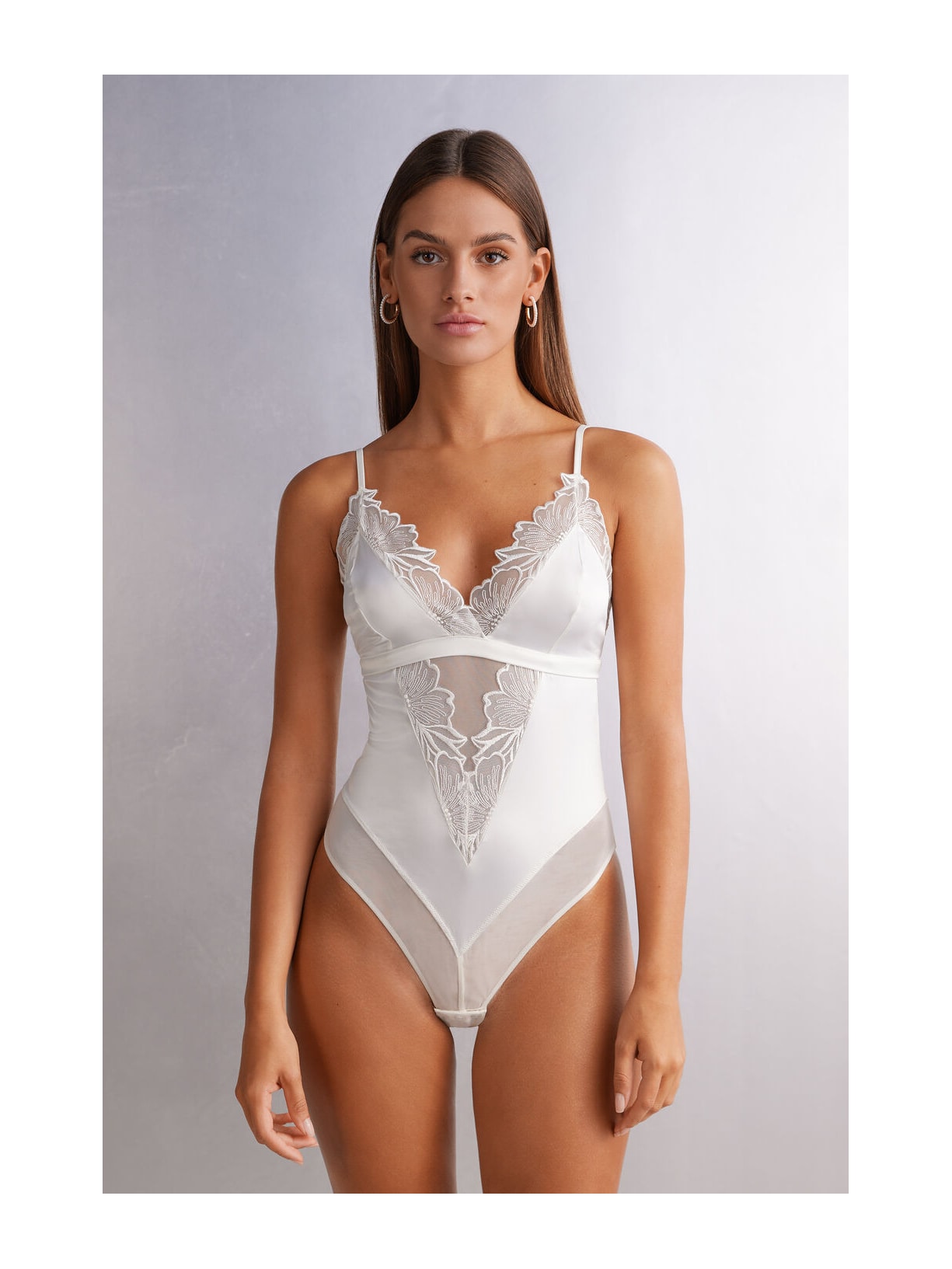 Body Em Cetim e Renda Satin Darlings Marfim Intimissimi