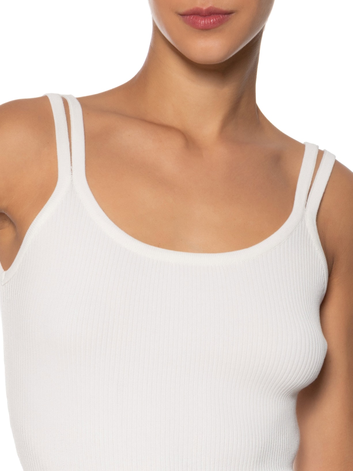 Body Em Malha Canelada Branco Market 33