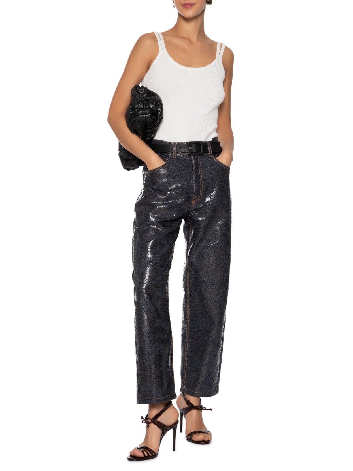 Body Em Malha Canelada Branco Market 33