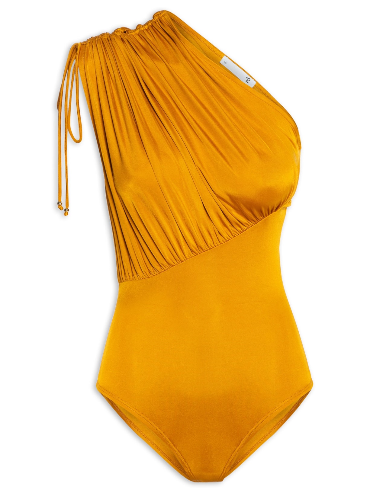 Body Em Malha Com Franzidos Amarelo '2Essential