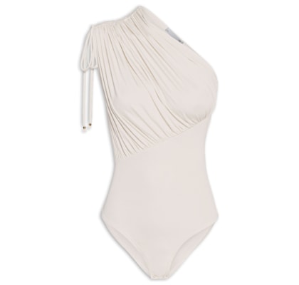 Body Em Malha Com Franzidos - Bege