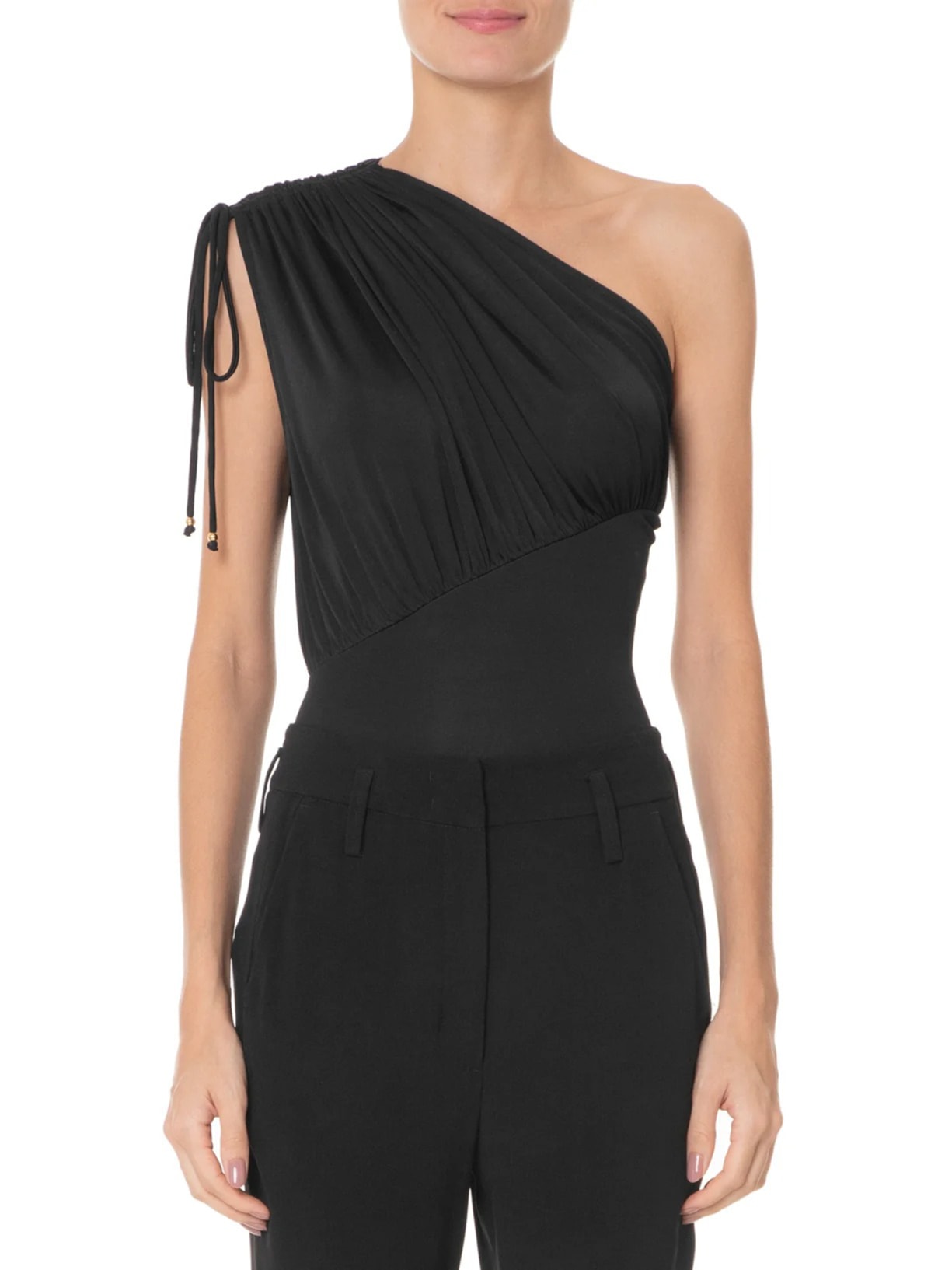 Body Em Malha Com Franzidos Preto '2Essential