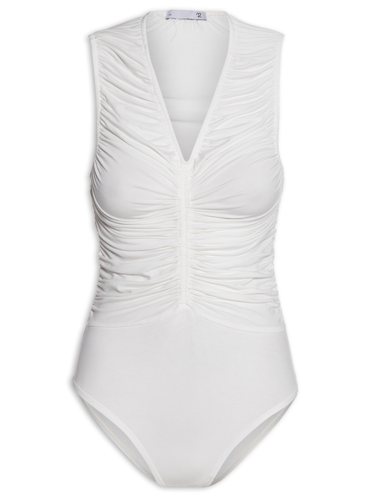 Body Em Malha Franzida - Branco
