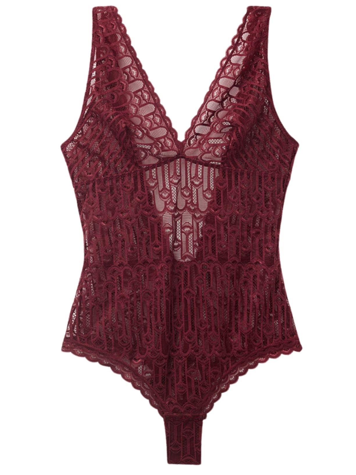 Body Em Renda Elegant Silhouette - Vermelho