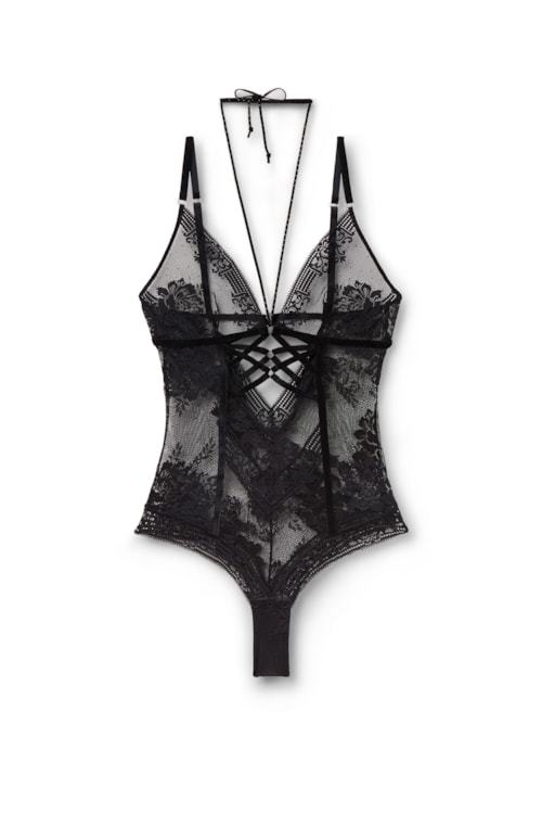 Body Em Renda La Femme Fatale - Preto
