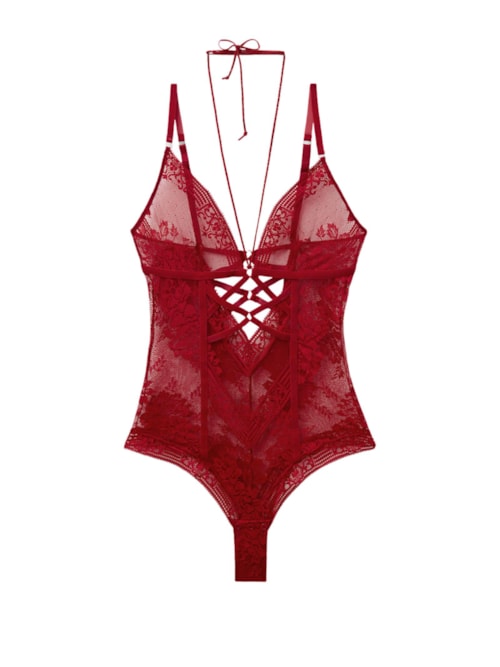 Body Em Renda La Femme Fatale - Vermelho