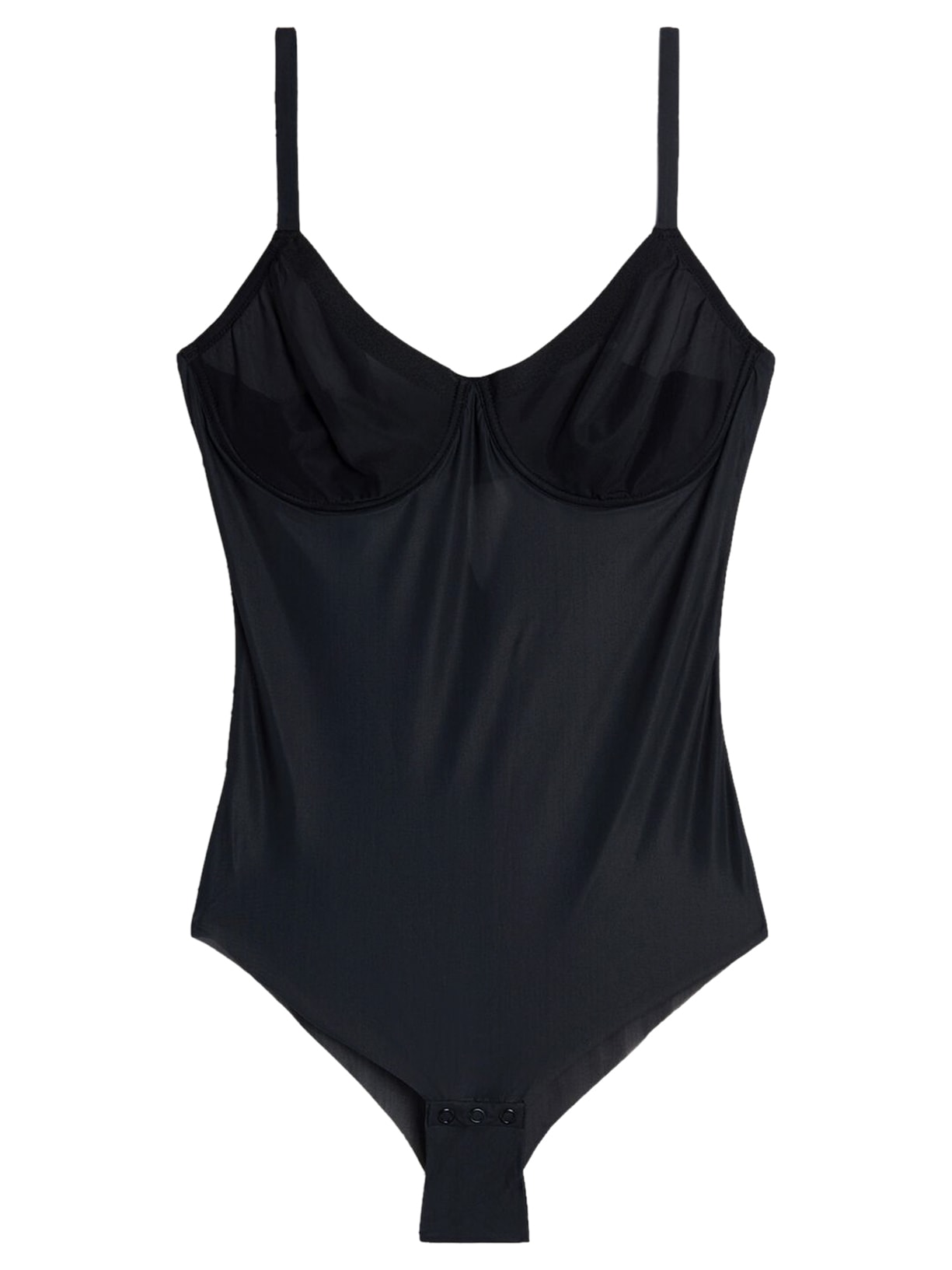 Body Em Tule De Microfibra Leve - Preto