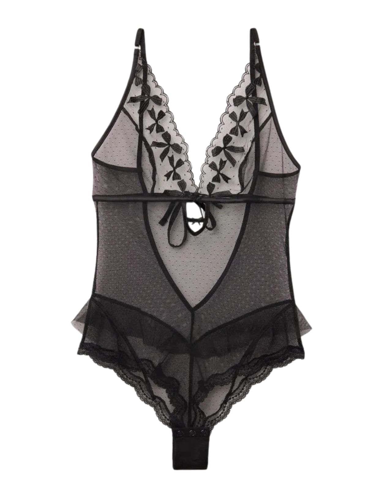 Body Em Tule Frou Frou Romance - Preto