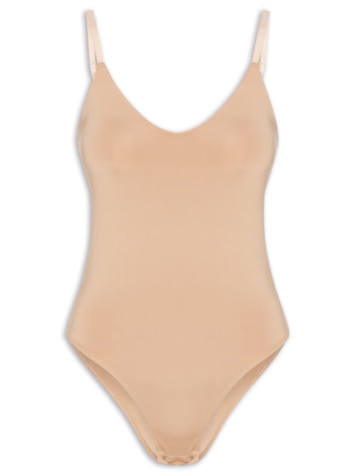 Body Feminino Alças Finas Reguláveis - Bege