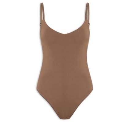 Body Feminino Alças Finas Reguláveis - Marrom