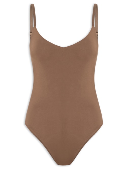 Body Feminino Alças Finas Reguláveis - Marrom