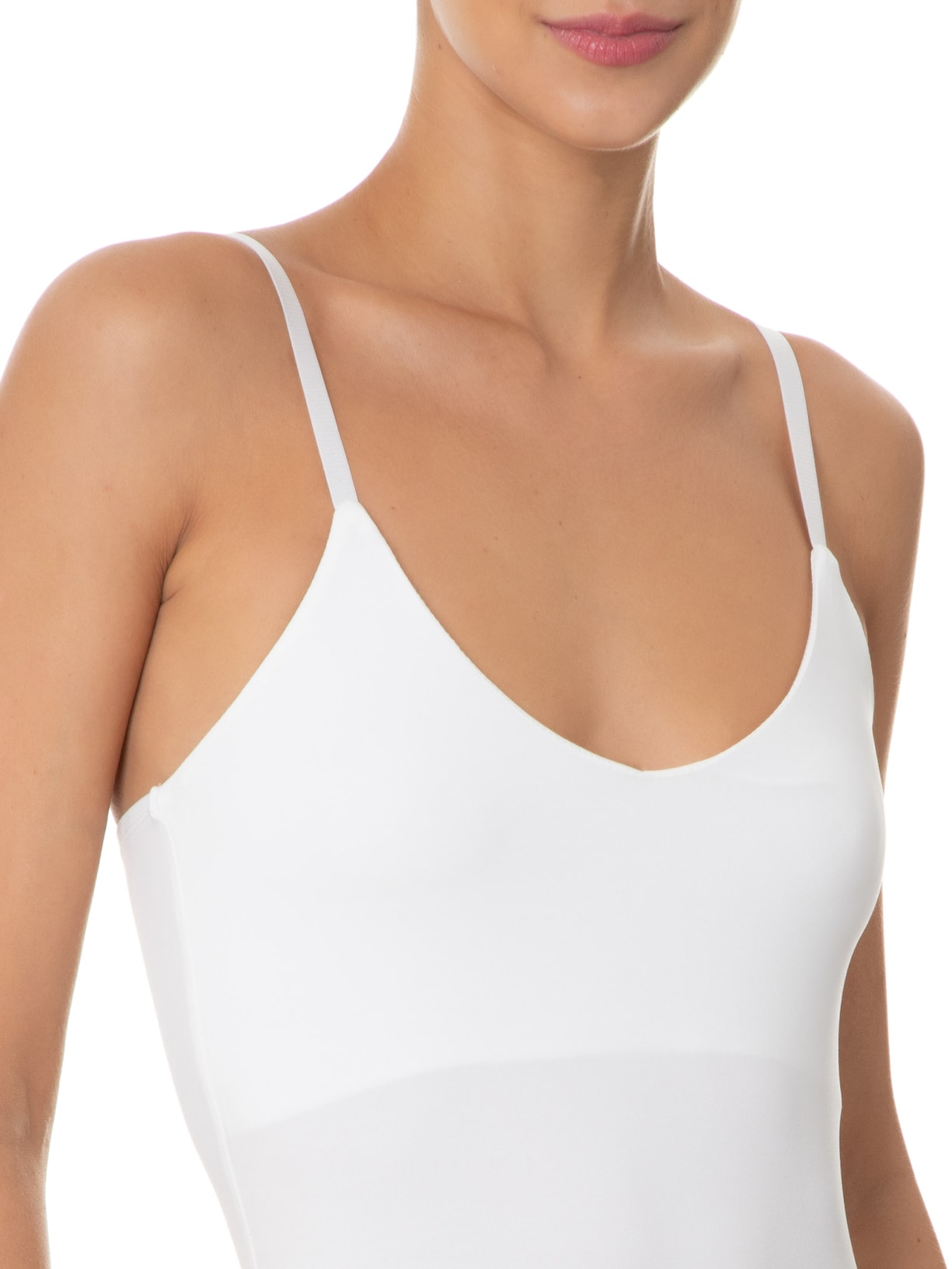Body Feminino Alças Finas Reguláveis Off White Basiq