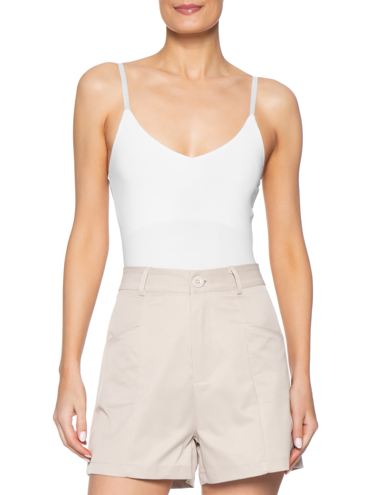 Body Feminino Alcinha Básico Branco Basiq