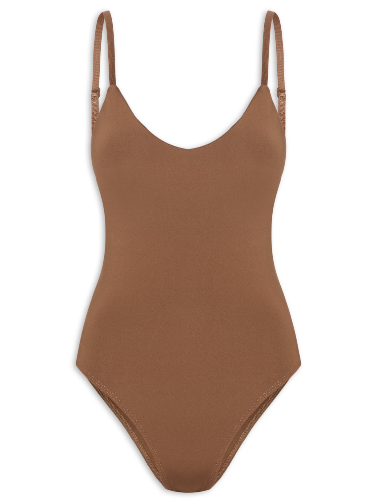 Body Feminino Alcinha Básico Marrom Basiq