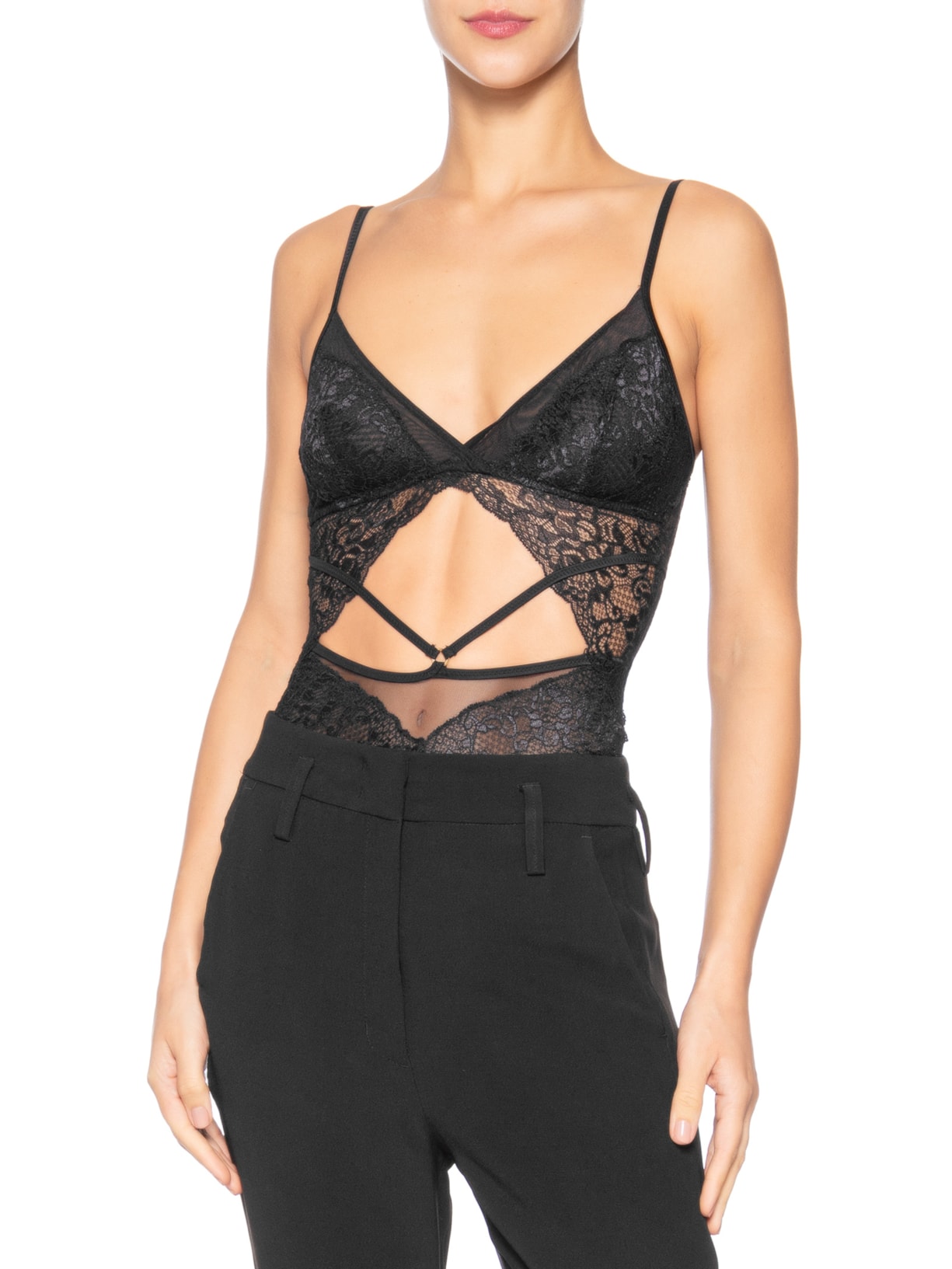 Body Feminino Alcinha Preto Valisere