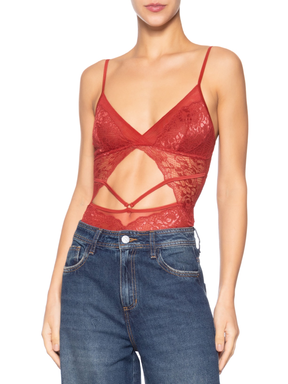 Body Feminino Alcinha Vermelho Valisere