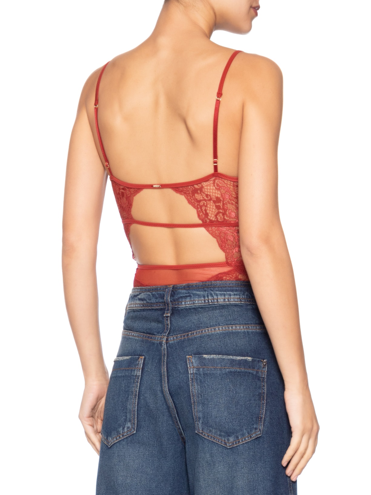 Body Feminino Alcinha Vermelho Valisere